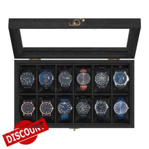 SONGMICS Watch Box with 12 Slots