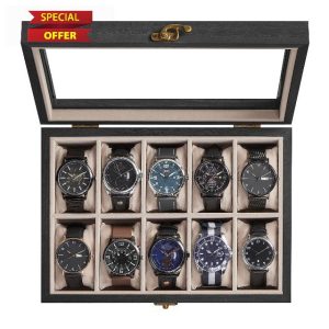 SONGMICS Watch Box with 10 Slots