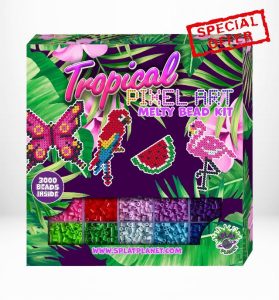 Splat Planet Tropical Design Pixel Art Melty Bead kit Fuse Beads for Kids Craft Art kit (Tropical)