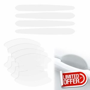 Universal Fit Clear Car Door Handle Protector Film Set, Anti Scratch Adhesive Cover for Recessed Grips Auto Door Cup Protector Shield Against Paint Damage PVC Material Set of 8 Pieces