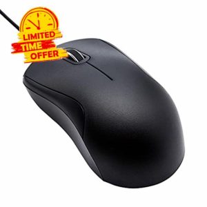 Amazon Basics 3-Button USB Wired Quiet Mouse – Standard