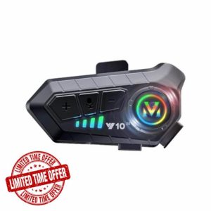 Motorcycle Intercom Helmet Bluetooth 5.3 Headset With Mic Motorcycle IPX6 Waterproof Headphones Wireless Noise Cancelling Earphones Motorbike Communication System Headphones Bluetooth Helmet Speakers