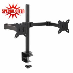 Amazon Basics Adjustable Dual Computer Monitor Arm Mount