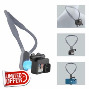 iEago RC Pocket 3 Neck Mount Magnetic Neck Mount Selfie Holder Quick Release Flexible Vlog/POV Neck Holder for Insta360 X4/X3