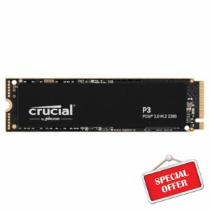 Crucial P3 1TB M.2 PCIe Gen3 NVMe Internal SSD - Up to 3500MB/s - CT1000P3SSD801 (Acronis Edition)