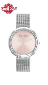 Calvin Klein Analogue Quartz Watch Twist Collection for Women with Stainless Steel mesh Bracele