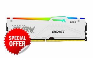 Kingston FURY Beast White RGB EXPO 32GB (2x16GB) 6000MT/s DDR5 CL36 DIMM Desktop Gaming Memory Kit of 2 - KF560C36BWE2AK2-32