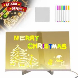 LED Note Board with 7 Colour Pens&Stand