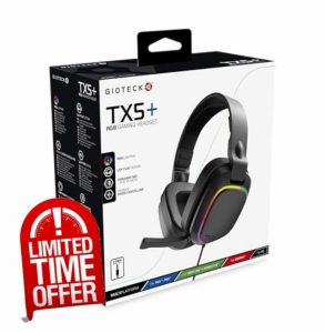 Gioteck TX5+ RGB Wired Headset Compatible with Switch