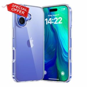 TORRAS Ultra Clear for iPhone 16 Case [NO.1 Anti-Yellow Tech] [12FT Military Protection] Slim Thin Case for 16 Cover - Crystal Clea