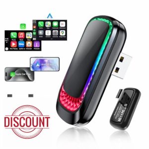 Dittybuy Wireless Carplay Adapter - 2 in 1 CarPlay Wireless Adapter for iPhone and Android