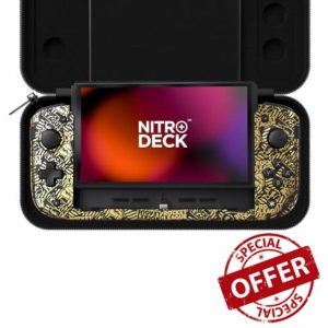CRKD Nitro Deck+ Handheld Pro Controller for Nintendo Switch & OLED Model - TV Dockable - Programmable Sidekicks & Back Buttons - TruCollection System (Rocket League Gold Edition)