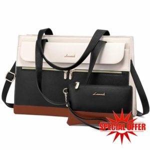 LOVEVOOK Laptop Tote Bags for Women 15.6 Inch Ladies Work Bags Stylish Handbag with Laptop Compartment Large Designer PU Leather Briefcase for School Shoulder Bag for Office Shopping