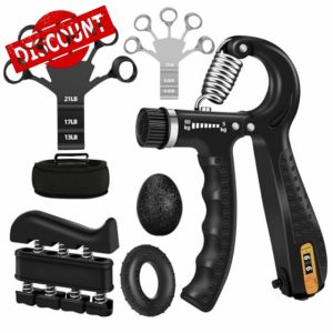 5PCS Grip Strength Trainer Kit with Adjustable Hand and Forearm Gripper
