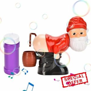 Santa Farting Bubble Machine | Santa Bubble Blower | Electric Christmas Bubble Machine | Fun Bubble Blowing Toy For Kids | Automatic Bubble Maker With Light Music