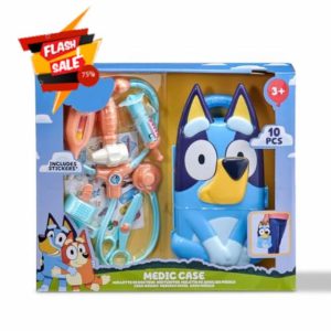 M&H Bluey Medic Playset | Medical Doctor Roleplay Kit with Carry Case & 8 Accessories | Fun & Educational Pretend Play for Kids | Perfect for Little Doctors and Nurses