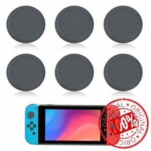 6 Pcs Replacement Joystick Covers for Nintendo Switch OLED Thumb Caps Grips Analog Thumbstick Replacement Caps for Nintendo Switch & Switch Lite Comfortable Joystick Covers for Gaming (grey)