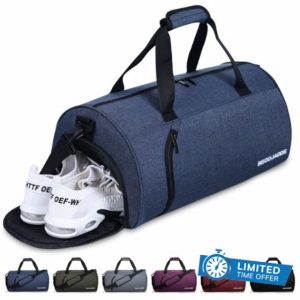 BECOJADDE Gym Bag for Women Men with Shoe Compartment & Wet Pocket
