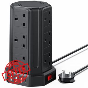 AODENG Tower Extension Lead with USB Slots 2M