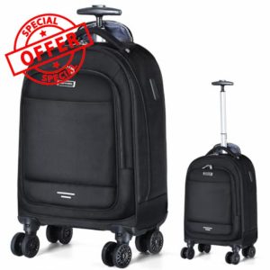Ponhog Rolling Laptop Travel Backpack with Wheels for Women Men -15.6 Inch Laptop Wheeled Rucksack