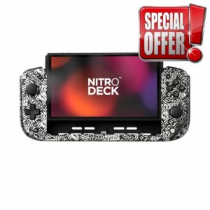 CRKD Nitro Deck - Professional Handheld Controller Deck with Zero Stick Drift for Nintendo Switch and Switch OLED (Rocket League Silver Edition)