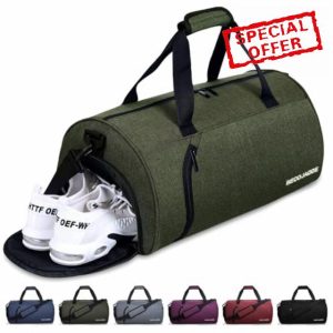 BECOJADDE Gym Bag for Women Men with Shoe Compartment & Wet Pocket