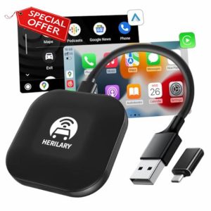2-in-1 CarPlay Android Auto Wireless Adapter UK: CarPlay Wireless Adapter for Factory Wired CarPlay Android Auto Plug & Play