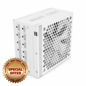 NZXT C850 Gold ATX 3.1 - Fully Modular Low-Noise PC Gaming Power Supply - 850 Watts - 80 PLUS Gold - 12V-2x6 Connector - Zero Fan Mode - 100% Japanese Capacitors - White