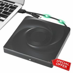 CD DVD Drive for Laptop External CD/Dvd +/-Rw Drive USB 3.0 Type C Slim Portable Rom Rewriter Writer Reader Burner Disk Drive CD Player for Laptop Desktop PC MacOS Windows 11/10/8/7/XP Vista Linux