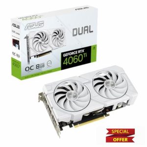 ASUS Dual GeForce RTX 4060 Ti EVO White OC Edition 8GB GDDR6 Gaming Graphics Card (Nvidia RTX4060 DLSS 3