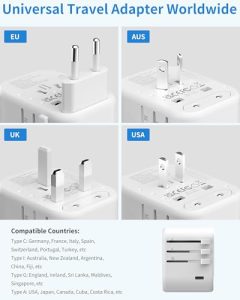 International Travel Adapter with 3 USB
