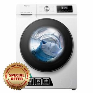 Hisense 3 Series WFQA8014EVJM Freestanding 8 KG Front Load Washing Durable Inverter Machine Steam Wash Quick Wash 15 Washing Programs 1400 RPM White Energy Rating A            [Energy Class A]