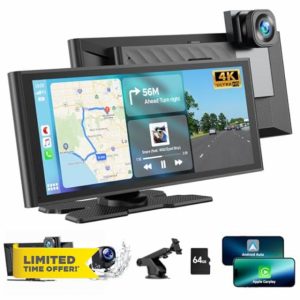 HOTPEAK 9.26'' Carplay Screen for Car with 4K Dash Cam
