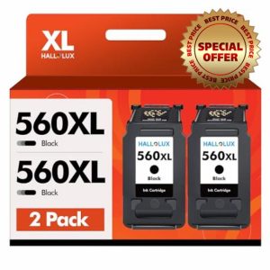 HALLOLUX 560XL Ink Cartridges for Canon 560 561 PG-560XL CL-561XL PG560 CL561 Ink Cartridges for Canon TS5350 TS5300 TS5351 TS7450 TS7451 TS5352 TS5353 (Black