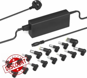 90W Universal Laptop Charger UK Compatible with HP Lenovo Acer Asus Dell IBM Toshiba Samsung Sony Fujitsu Gateway Notebook Ultrabook Chromebook Power Supply Cord with 16 Tips