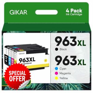 963XL Pack of 4 Ink Cartridges Replacement for HP 963 XL Ink Cartridges Multipack for HP OfficeJet Pro 9010 9012 9014 9015 9016 9018 9019 9020 9022 9025 Printer (1 Black