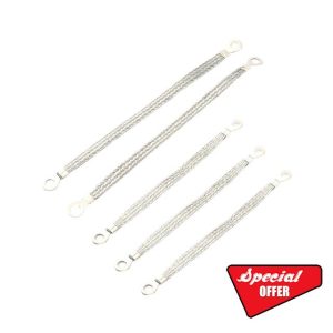 VZU 5 PCS Automotive Engine Grounding Straps with 8mm Grommets on Both Ends