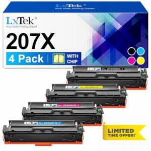 4-Pack 207X Toner Cartridges [With Chip] Replacement for HP 207X 207A 207 Compatible for MFP M283fdw M283fdn M282nw M255dw M255nw W2210X W2211X W2212X W2213X M282-Black Cyan Magenta Yellow