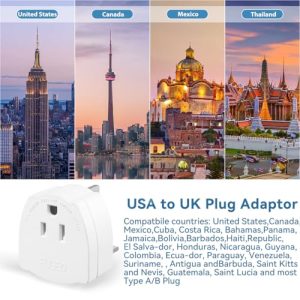 US to Uk Travel Adapter with 13A Fuse