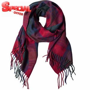 Chalier Fashion Winter Ladies Scarves Shawl Oversized Ladies Tartan Checked Scarf Blanket Christmas Gifts for Wome