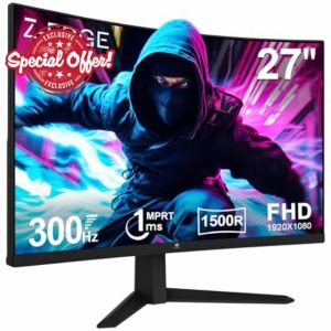 Z-Edge 27 Inch 300Hz(DP) 240Hz(HDMI) Curved Gaming Monitor 1ms MPRT Full HD LED Monitor