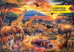 Wild Animals Jigsaw Puzzles for Adults 1000 Jigsaws Lion Tiger Elephant Wildlife 1000 Piece Jigsaw Puzzles for Adults