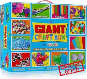 abeec Giant Craft Kit for Kids | Arts and Crafts Supplies Kit | Comprehensive Craft Box for Ages 5 and Over