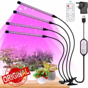 LUOCAI Grow Lights for Indoor Plants 80 LEDs 4 Arm Full Spectrum LED Grow Light with Timer