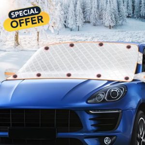 Giyim Car Windscreen Cover For Winter - 231x110cm Car Screen Cover Winter with 9 Powerful Magnets & Reflective Strip
