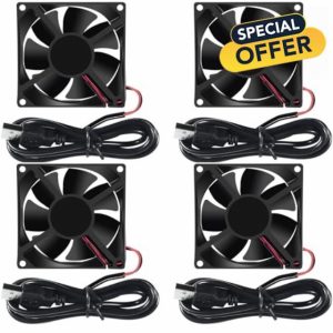 4PCS 80mm Fan 8025 Fan USb 80x80x25 mm DC 5V 80x25 mm Brushless Fan