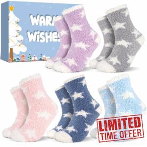 Christmas Gifts for Women Fluffy Socks: Fluffy Socks Womens 4-7 Bed Socks for Women Cosy Socks Xmas Gifts for Women Christmas Ladies Gifts Her Christmas Gifts for Teenage Girls Stocking Fillers Wome