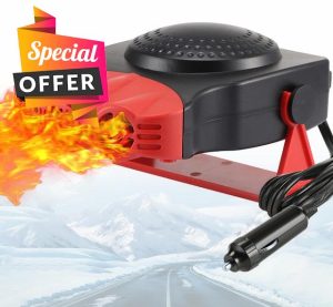 Milukon Portable Car Heater 12V - 2 in1 Fast Heating Defroster Defogger Demister (Black)