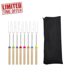 8 Pack Marshmallow Toasting Forks with Bag
