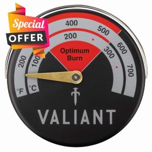 Valiant Magnetic Log Burner & Stove Thermometer-Red